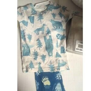 Carters Just One You Toddler Boys 2T Pajama Set Blue White Bear Fox Wilderness